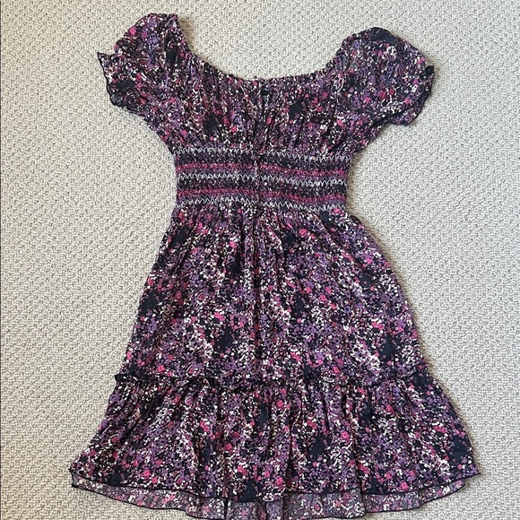 bebe Dresses & Skirts - Floral Bebe Dress in Purple and Pink
